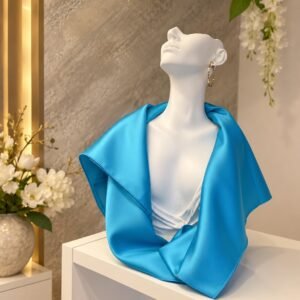 Eșarfă din satin premium – Albastră