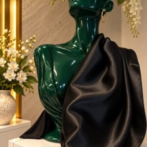 Eșarfă din satin premium – Negru
