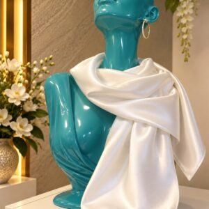 Eșarfă din satin premium – Albă