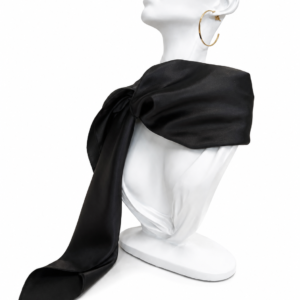 Eșarfă din satin premium – Negru