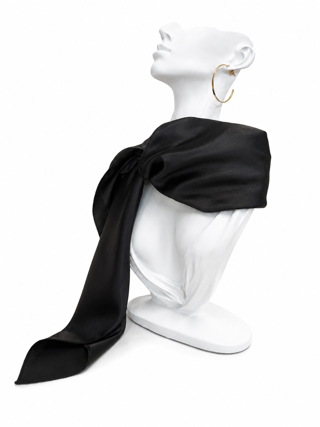 Eșarfă din satin premium – Negru
