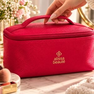 Geantă cosmetică Alissa Beauté roz fucsia, cu design elegant, mâner practic și interior spațios.